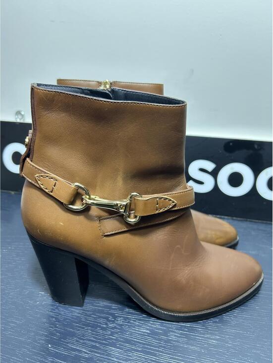 Burberry Shoes - Burberry Brown Leather Bedford Boots - Made in Italy